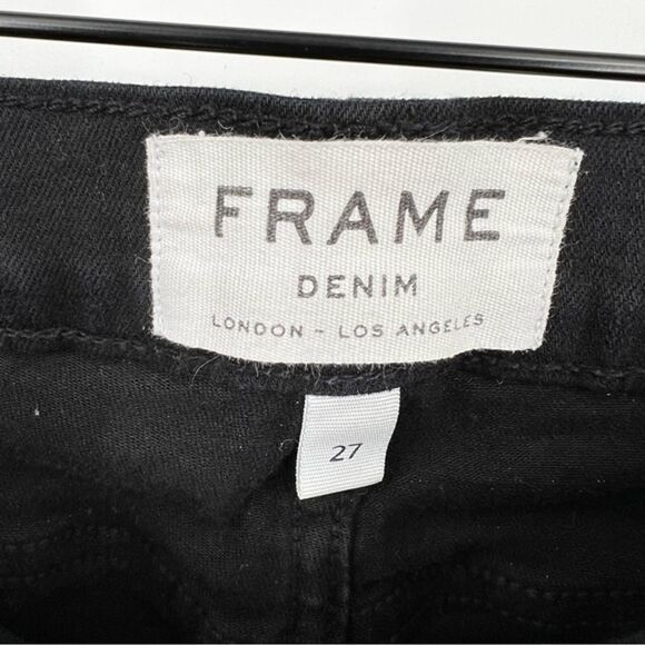 FRAME Le Skinny de Jeanne Ripped Jeans Black Size‎ 27 - Picture 5 of 12
